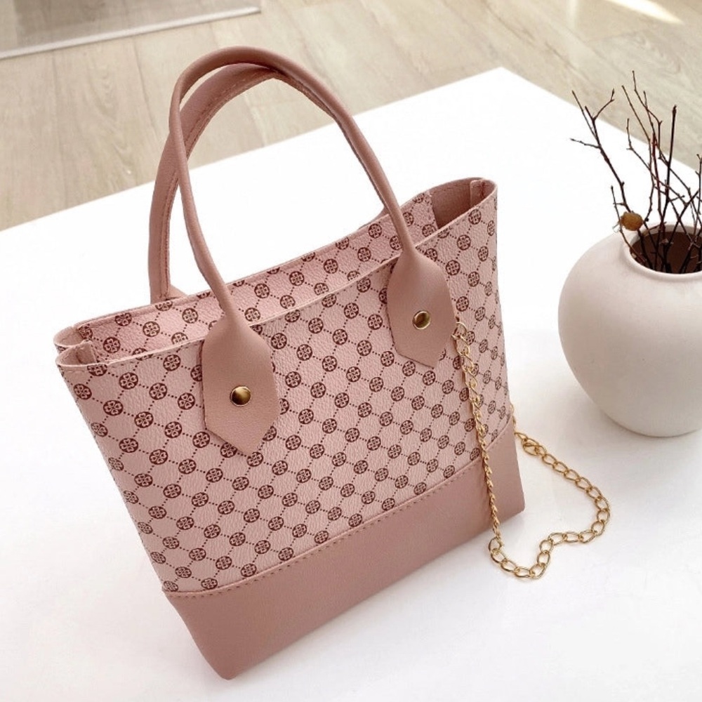 Elegant Pink Patterned Tote Bag great for traveling very durable